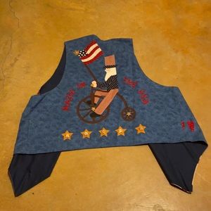 This is a cute 4th a July jacket vest.